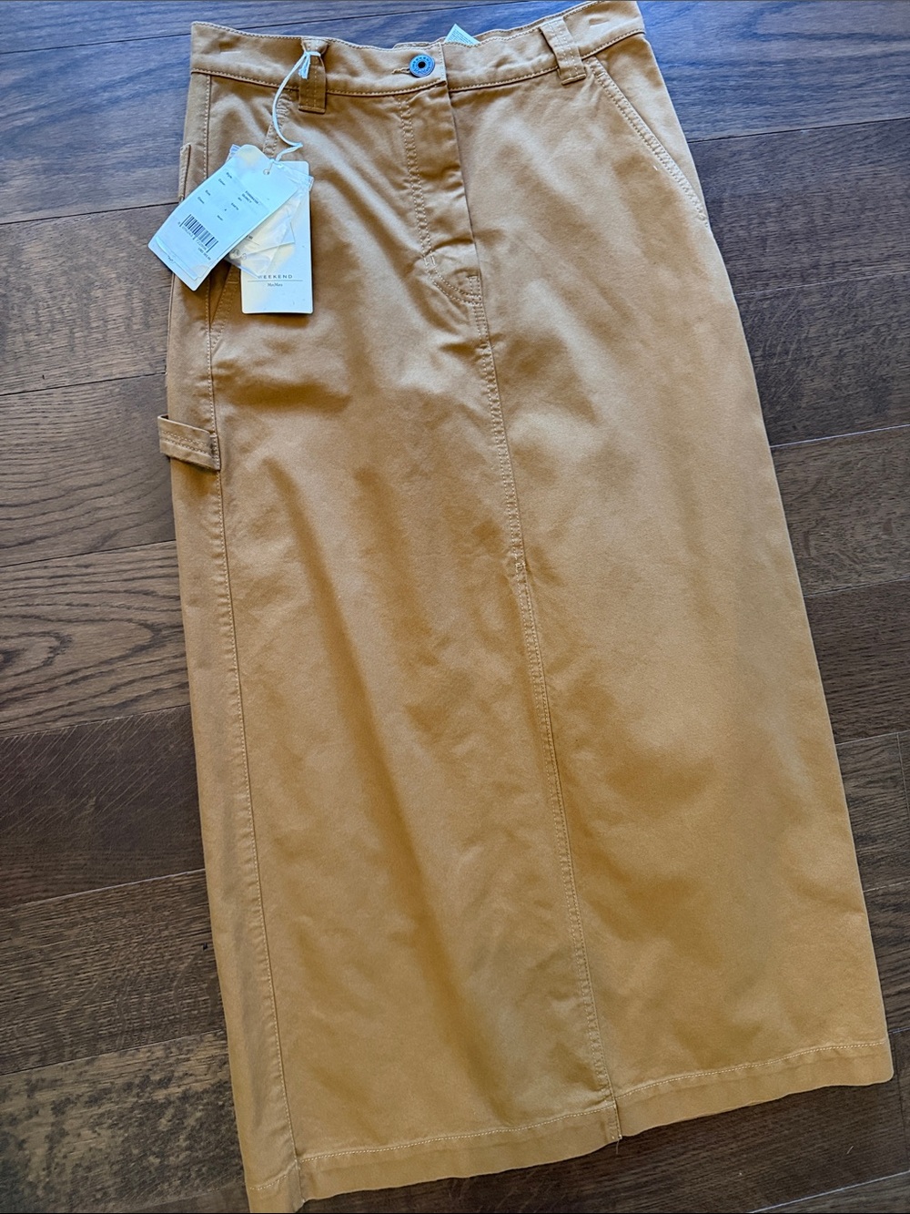 Weekend Max Mara Tan Cotton Midi Skirt